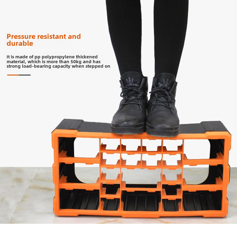 Stackable Multi-Grid Parts Storage Box - Transparent Screw Organizer, Workshop Tool Case