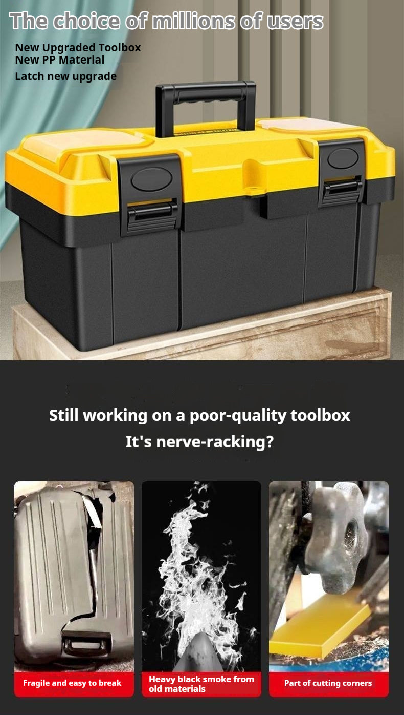 Plastic Organised Maestro Tool Box with Clear top lid (Yellow)