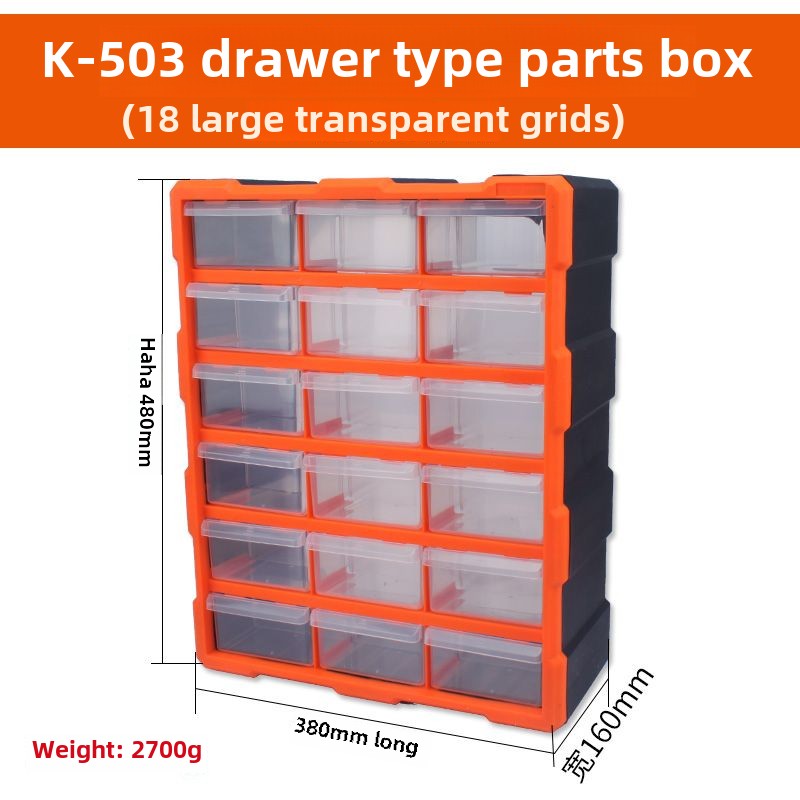 Stackable Multi-Grid Parts Storage Box - Transparent Screw Organizer, Workshop Tool Case