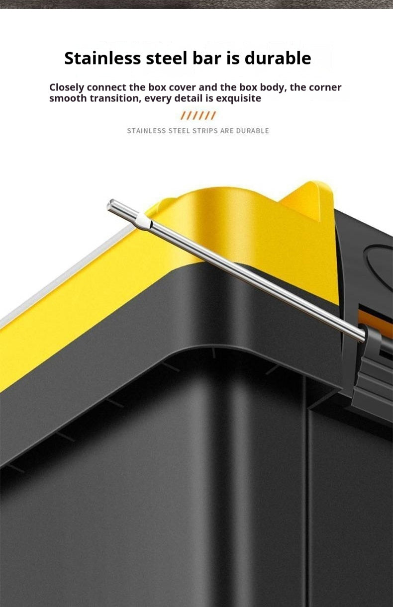 Plastic Organised Maestro Tool Box with Clear top lid (Yellow)