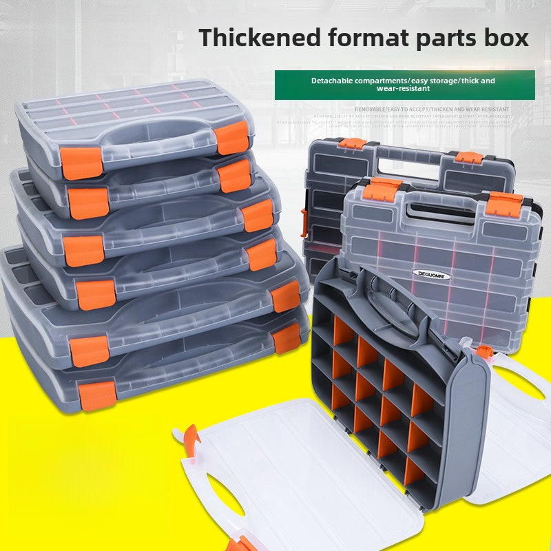 Double Side Tools Organizer, Customizable Removable Plastic Dividers, Hardware Box Storage, Excellent for Screws,Nuts,Small Parts, 34-Compartment