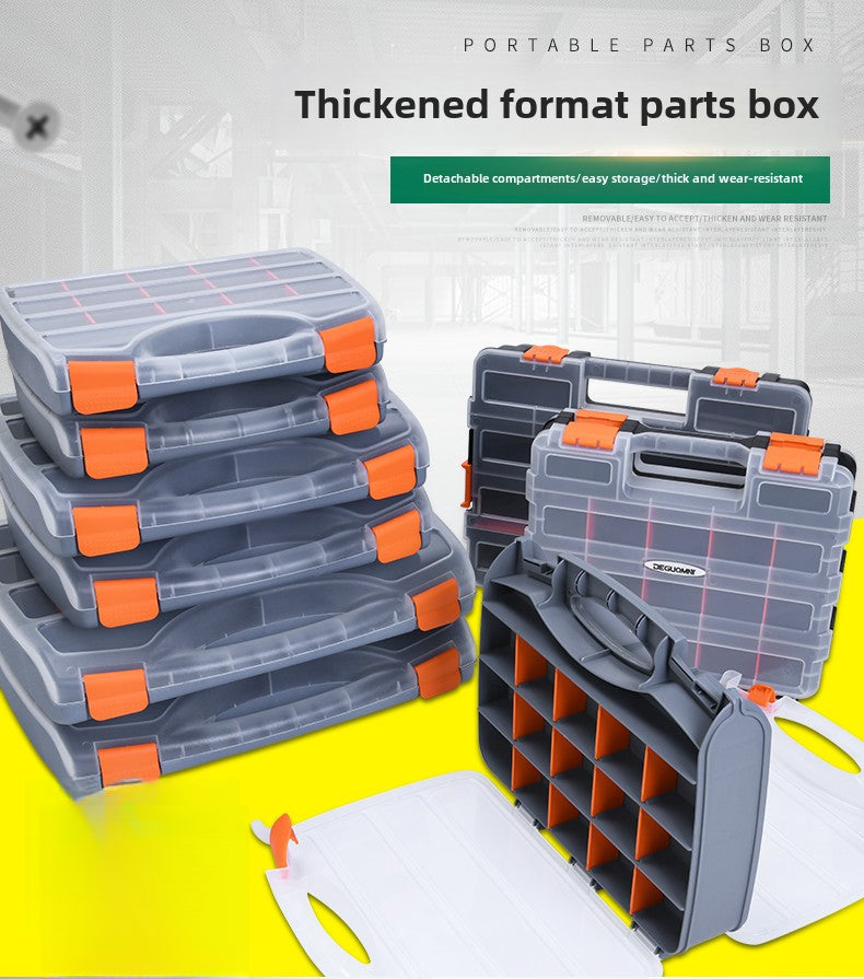 Double Side Tools Organizer, Customizable Removable Plastic Dividers, Hardware Box Storage, Excellent for Screws,Nuts,Small Parts, 34-Compartment