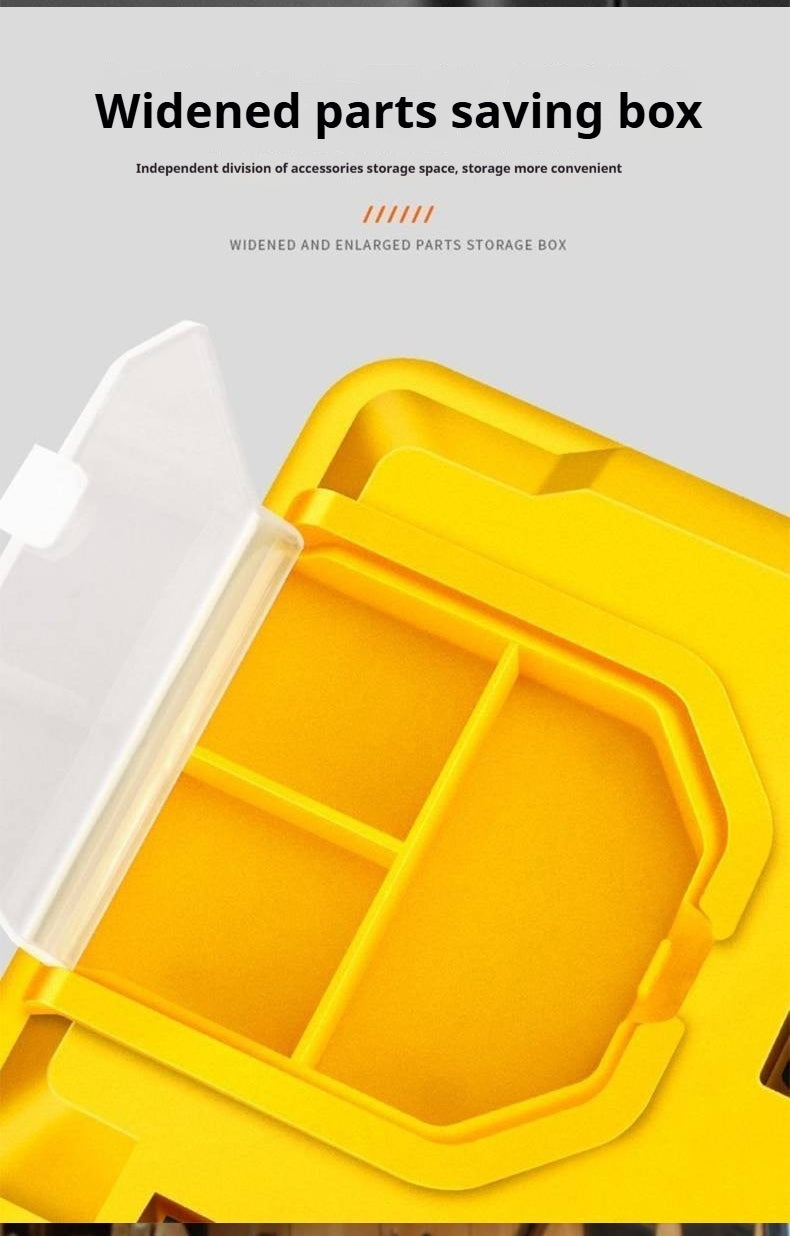 Plastic Organised Maestro Tool Box with Clear top lid (Yellow)