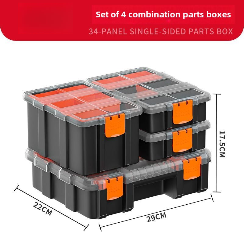 Plastic Tool Box,Double Side Tool Organizer Small Parts Tool Box Hardware Organizer with Removable Plastic Dividers for Bead/Screws/Nuts/Nails/Bolts/Bins/Crafts