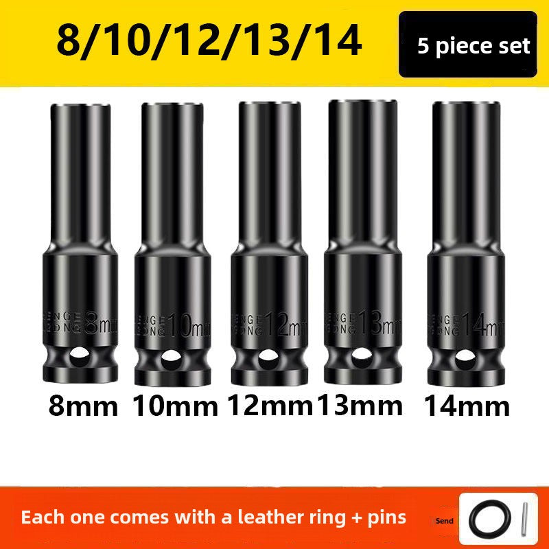 Drive Impact Socket Set - 50-Piece Shallow & Deep Socket Set Metric and Standard Full with Universal Joint, Extension Bar, 1/2 to 3/8 Reducer, Hex Shank Socket Adapter, Ratchet Handle