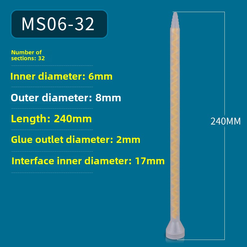 Epoxy Mixing Nozzle Static Mixer Nozzle Tubes 18-Element Adhesive Cartridges Spiral Tip