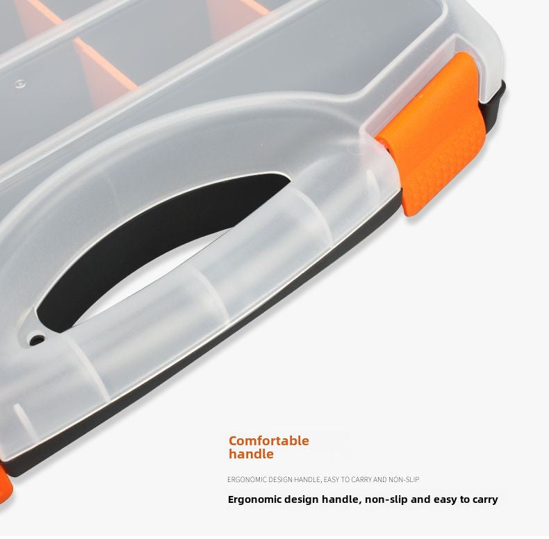 Stackable Multi-Grid Parts Storage Box - Transparent Screw Organizer, Workshop Tool Case