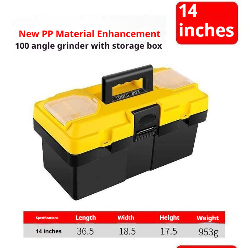 Plastic Organised Maestro Tool Box with Clear top lid (Yellow)