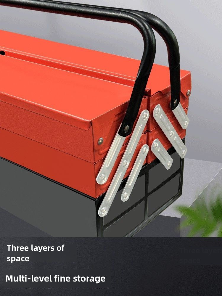 Metal Cantilever Tool Box, 18 Inch Tool Box, 3 Layers 5 Tray Portable Tool Box, Fold Out Tool Box Organizer Storage for Home Studio Auto Repair Factory