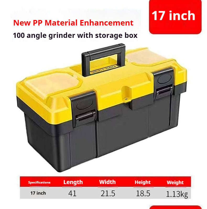 Plastic Organised Maestro Tool Box with Clear top lid (Yellow)