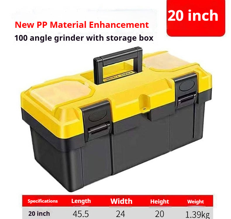 Plastic Organised Maestro Tool Box with Clear top lid (Yellow)