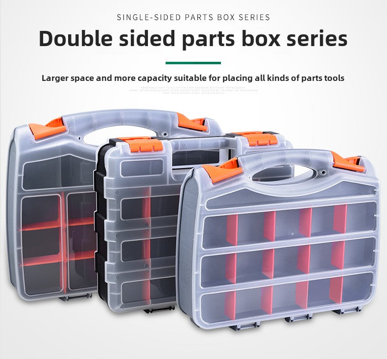 Double Side Tools Organizer, Customizable Removable Plastic Dividers, Hardware Box Storage, Excellent for Screws,Nuts,Small Parts, 34-Compartment