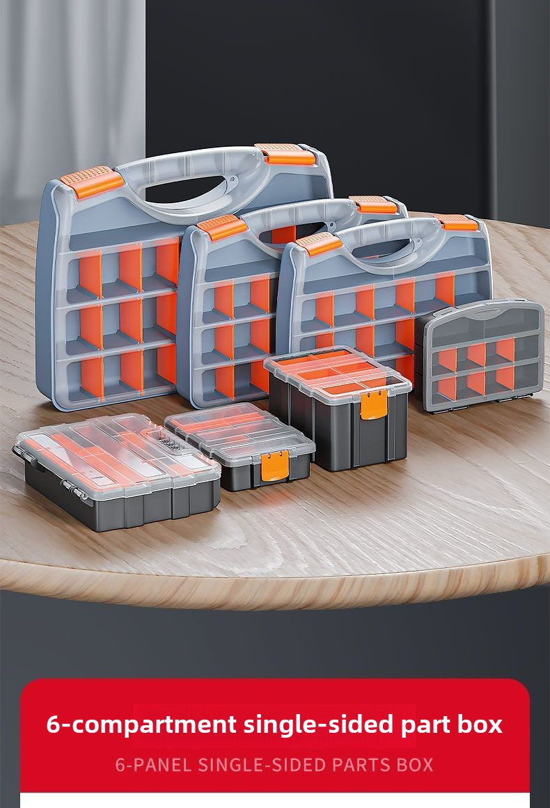 Plastic Tool Box,Double Side Tool Organizer Small Parts Tool Box Hardware Organizer with Removable Plastic Dividers for Bead/Screws/Nuts/Nails/Bolts/Bins/Crafts