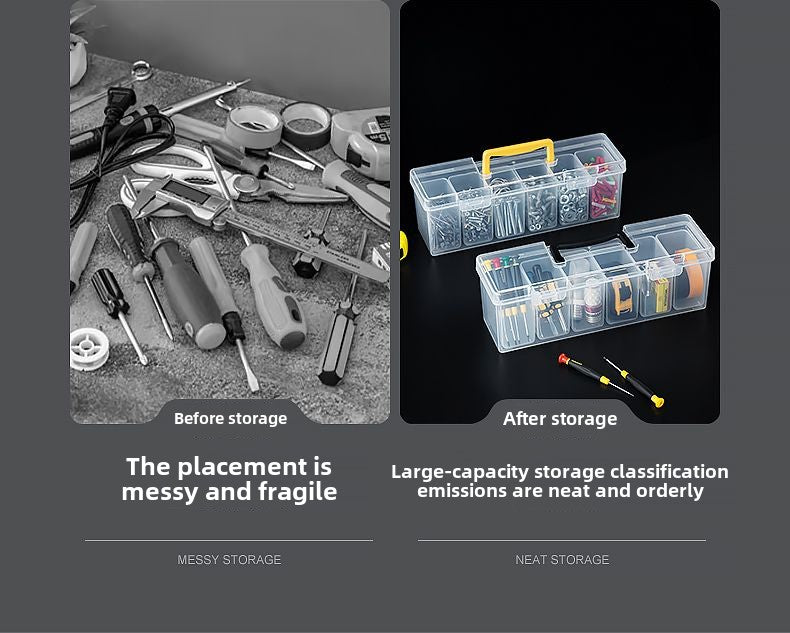 Nuts and Bolts Organizers and Storage - Small Parts Storage Organizer with Lid and Compartment for Organizing Screw Nail Hardware, Leak-proof Stackable Tool Box for Drawer Cabinet