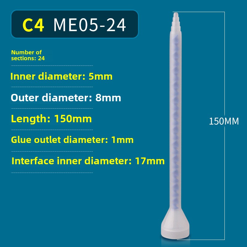 Epoxy Mixing Nozzle Static Mixer Nozzle Tubes 18-Element Adhesive Cartridges Spiral Tip