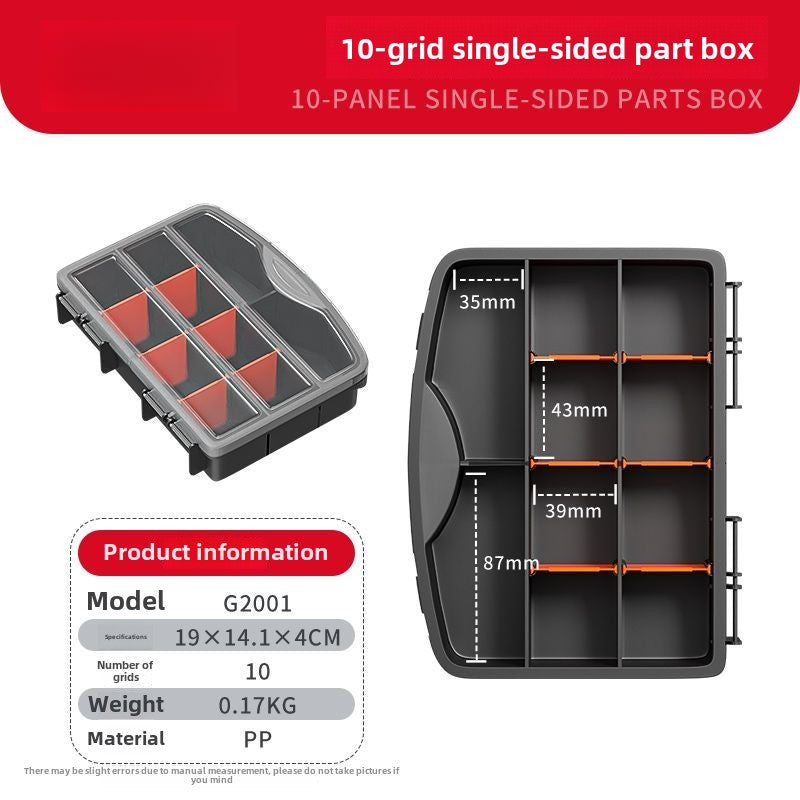Plastic Tool Box,Double Side Tool Organizer Small Parts Tool Box Hardware Organizer with Removable Plastic Dividers for Bead/Screws/Nuts/Nails/Bolts/Bins/Crafts