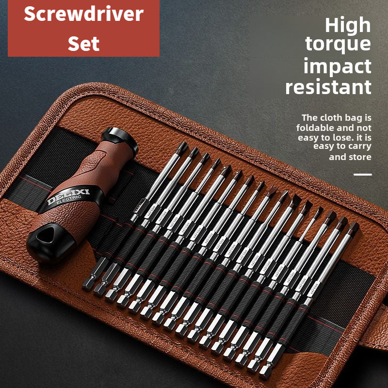 Multi-bit Screwdriver Set Tool All in One, Portable Multi-Purpose Screwdriver, Slotted/Philips/Pozi/Torx/Square,Nut Driver