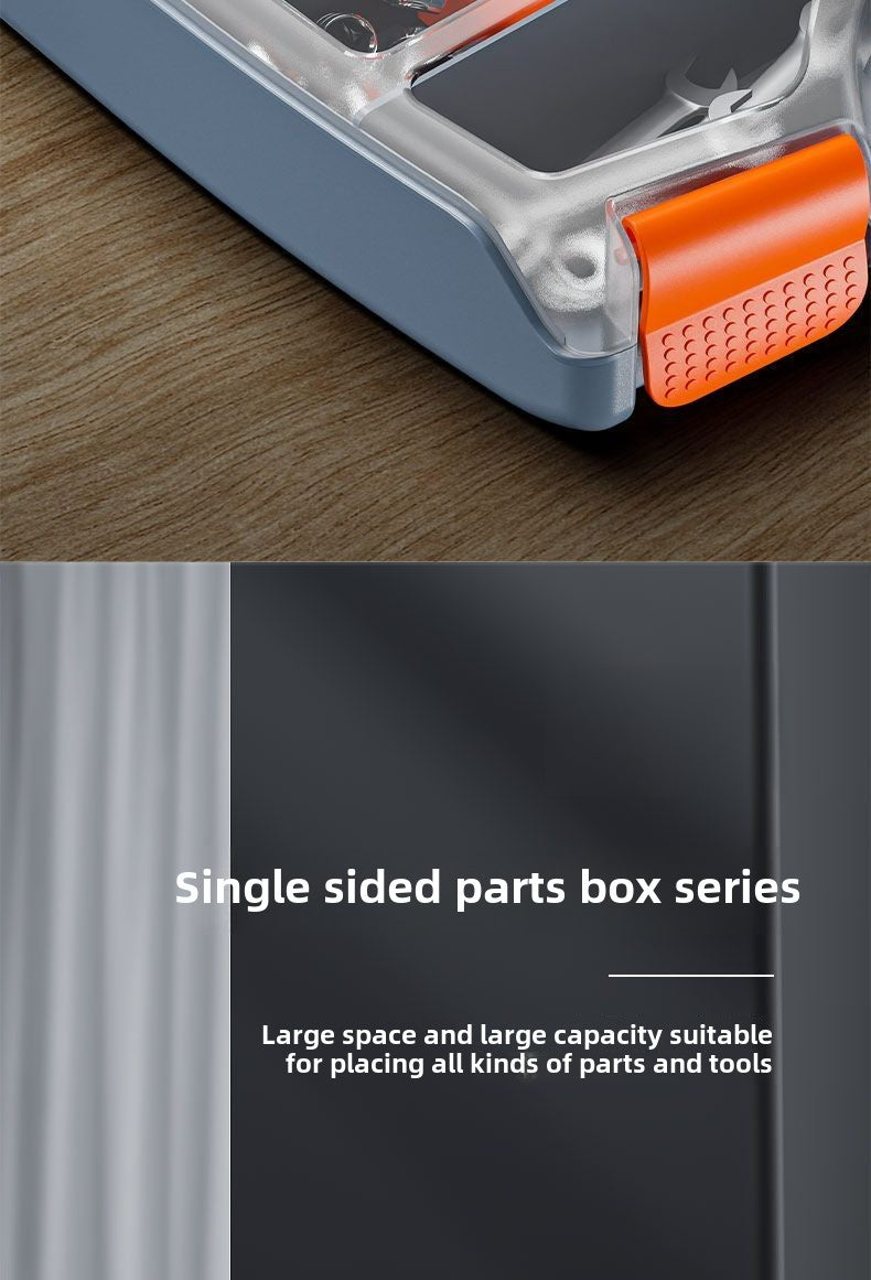 Plastic Tool Box,Double Side Tool Organizer Small Parts Tool Box Hardware Organizer with Removable Plastic Dividers for Bead/Screws/Nuts/Nails/Bolts/Bins/Crafts