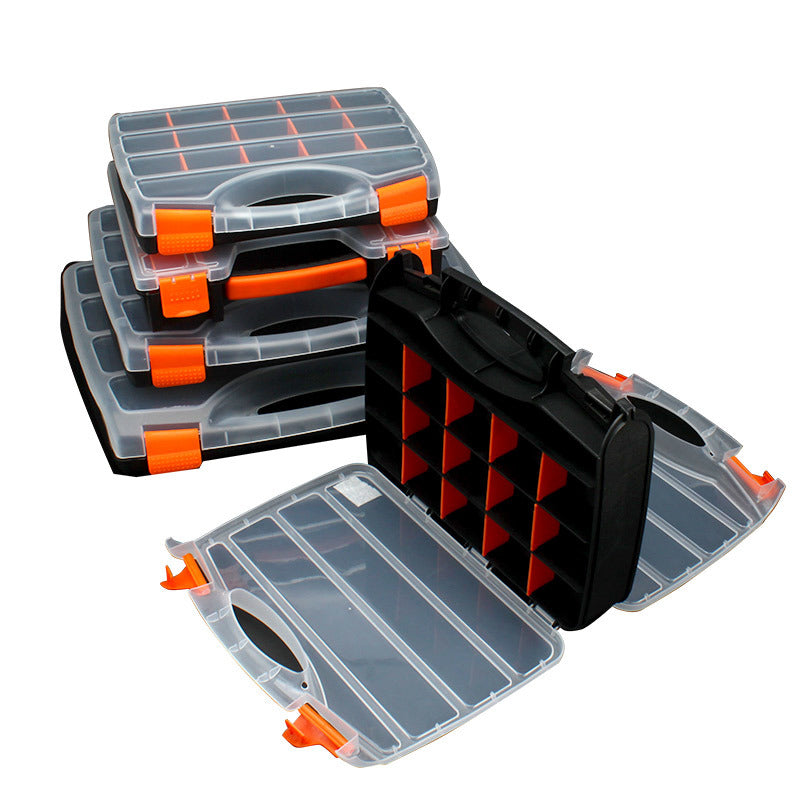 Stackable Multi-Grid Parts Storage Box - Transparent Screw Organizer, Workshop Tool Case