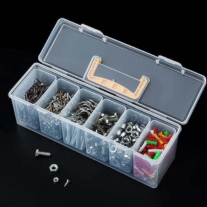 Nuts and Bolts Organizers and Storage - Small Parts Storage Organizer with Lid and Compartment for Organizing Screw Nail Hardware, Leak-proof Stackable Tool Box for Drawer Cabinet