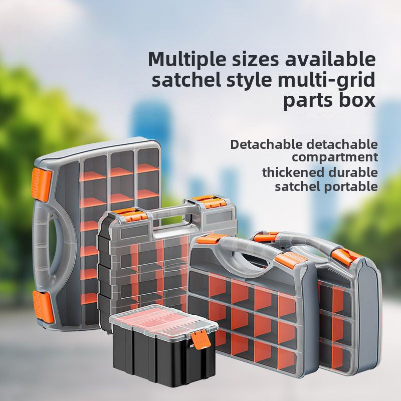 Plastic Tool Box,Double Side Tool Organizer Small Parts Tool Box Hardware Organizer with Removable Plastic Dividers for Bead/Screws/Nuts/Nails/Bolts/Bins/Crafts