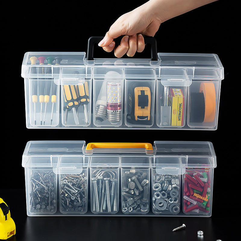 Nuts and Bolts Organizers and Storage - Small Parts Storage Organizer with Lid and Compartment for Organizing Screw Nail Hardware, Leak-proof Stackable Tool Box for Drawer Cabinet