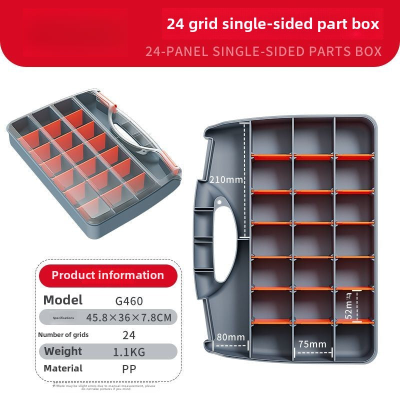 Plastic Tool Box,Double Side Tool Organizer Small Parts Tool Box Hardware Organizer with Removable Plastic Dividers for Bead/Screws/Nuts/Nails/Bolts/Bins/Crafts