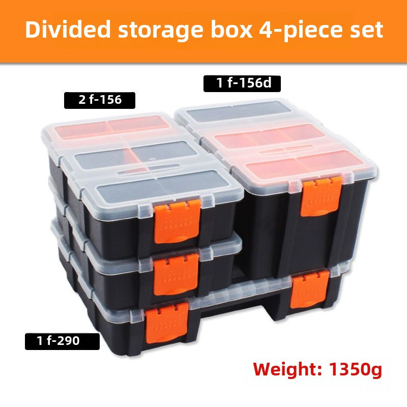 Stackable Multi-Grid Parts Storage Box - Transparent Screw Organizer, Workshop Tool Case