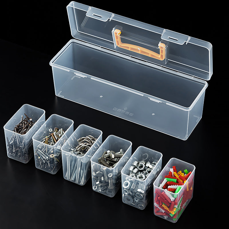 Nuts and Bolts Organizers and Storage - Small Parts Storage Organizer with Lid and Compartment for Organizing Screw Nail Hardware, Leak-proof Stackable Tool Box for Drawer Cabinet
