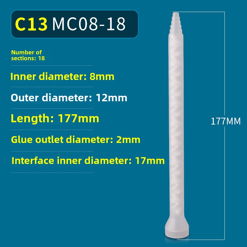Epoxy Mixing Nozzle Static Mixer Nozzle Tubes 18-Element Adhesive Cartridges Spiral Tip