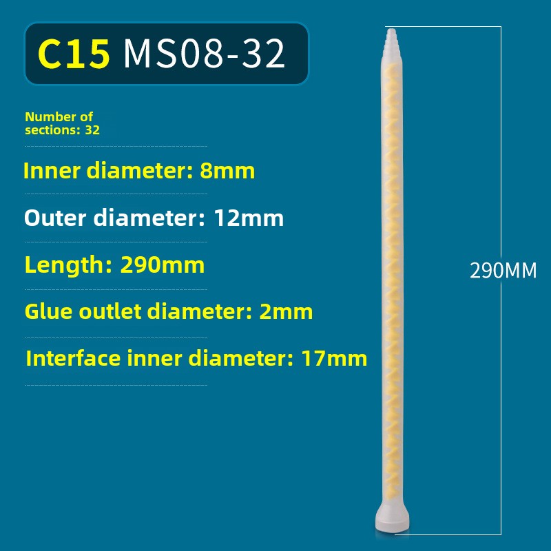 Epoxy Mixing Nozzle Static Mixer Nozzle Tubes 18-Element Adhesive Cartridges Spiral Tip