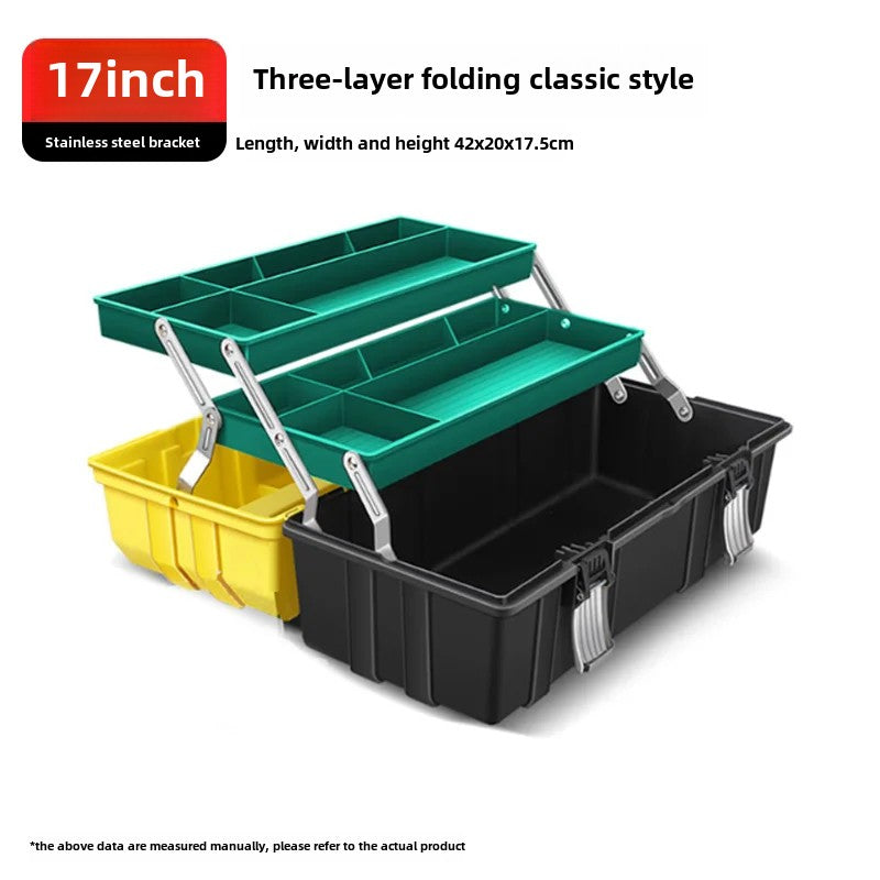 Household multifunctional plastic electrician storage box car tool box large plastic thickened car maintenance portable storage box