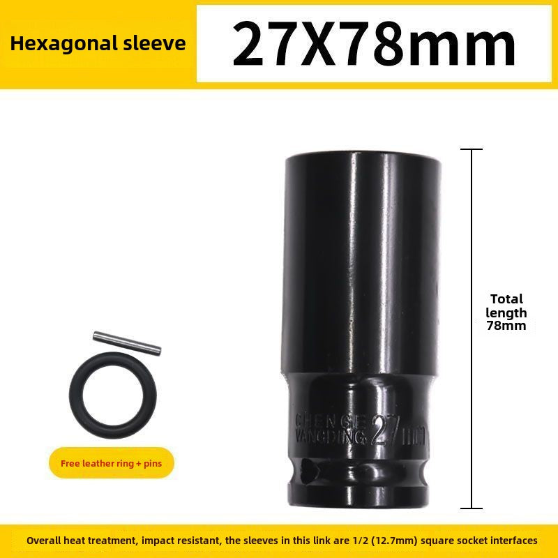 Drive Impact Socket Set - 50-Piece Shallow & Deep Socket Set Metric and Standard Full with Universal Joint, Extension Bar, 1/2 to 3/8 Reducer, Hex Shank Socket Adapter, Ratchet Handle