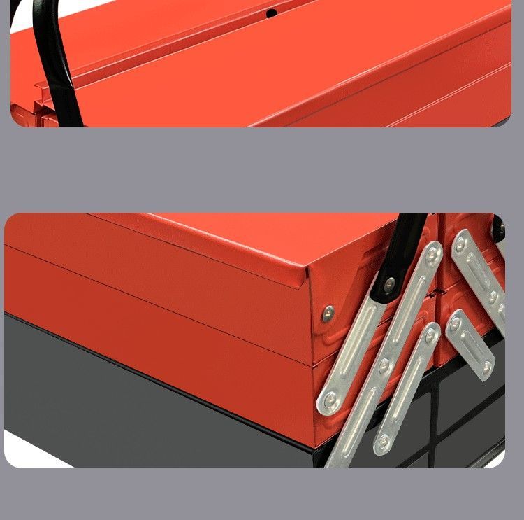 Metal Cantilever Tool Box, 18 Inch Tool Box, 3 Layers 5 Tray Portable Tool Box, Fold Out Tool Box Organizer Storage for Home Studio Auto Repair Factory