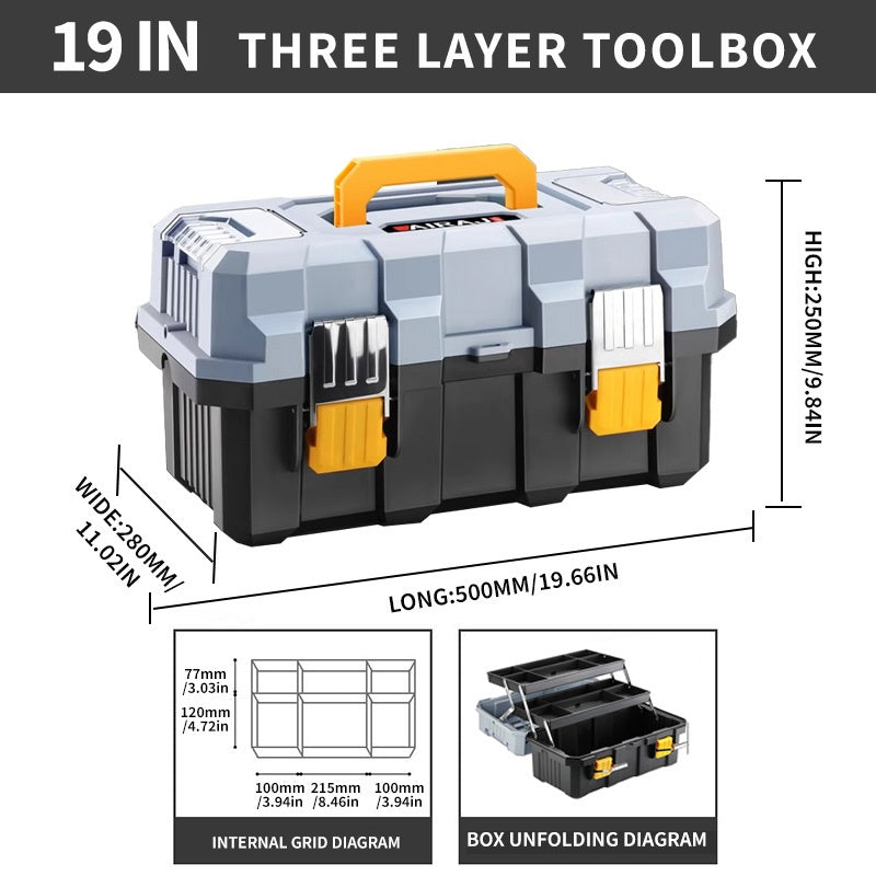 Hardware Toolbox Multi functional Hardware Toolbox Small Storage Box Large Industrial Grade Toolbox Household Handheld Electrician Thickened Car Repair Box