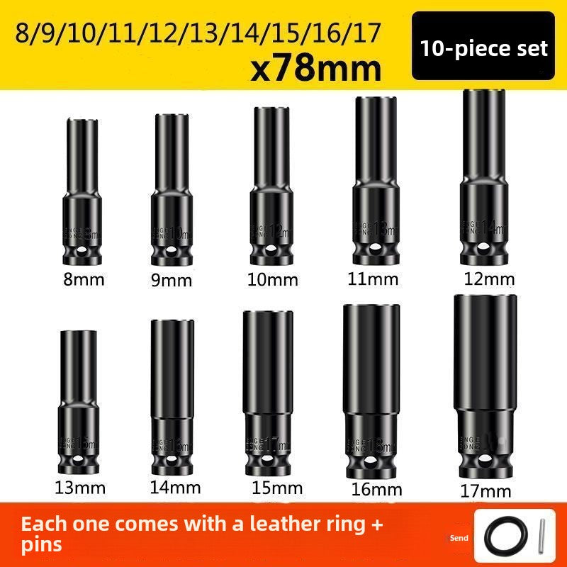 Drive Impact Socket Set - 50-Piece Shallow & Deep Socket Set Metric and Standard Full with Universal Joint, Extension Bar, 1/2 to 3/8 Reducer, Hex Shank Socket Adapter, Ratchet Handle