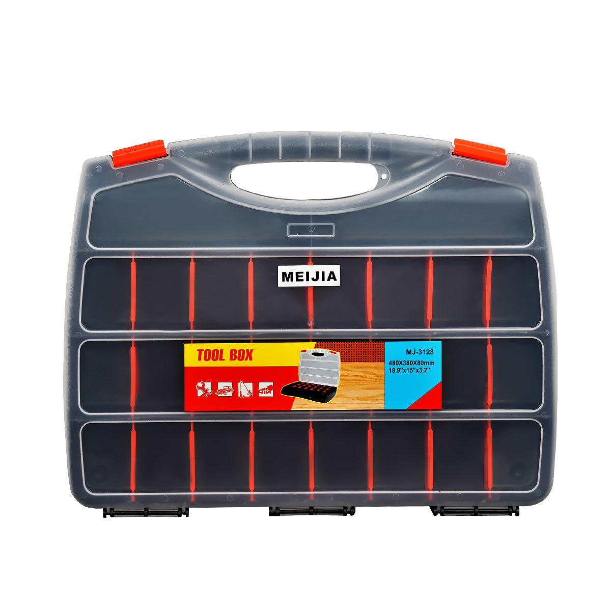 Thick and durable double-sided hand-held parts box, plastic screw accessories, classification toolbox, building blocks, organization and storage