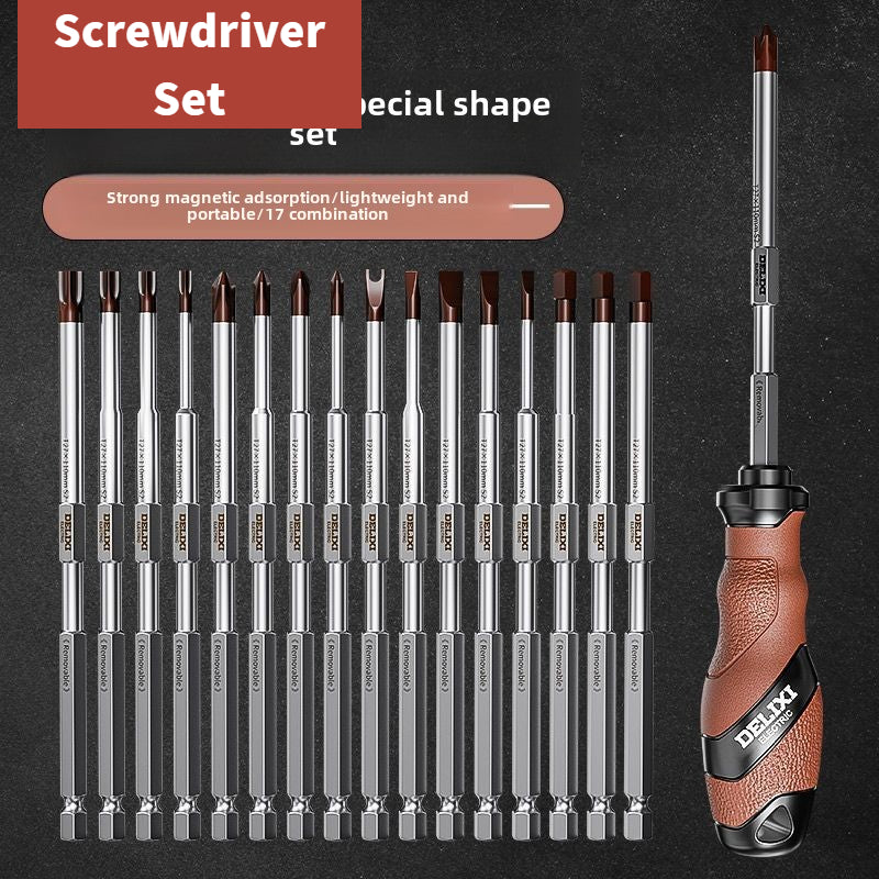 Multi-bit Screwdriver Set Tool All in One, Portable Multi-Purpose Screwdriver, Slotted/Philips/Pozi/Torx/Square,Nut Driver