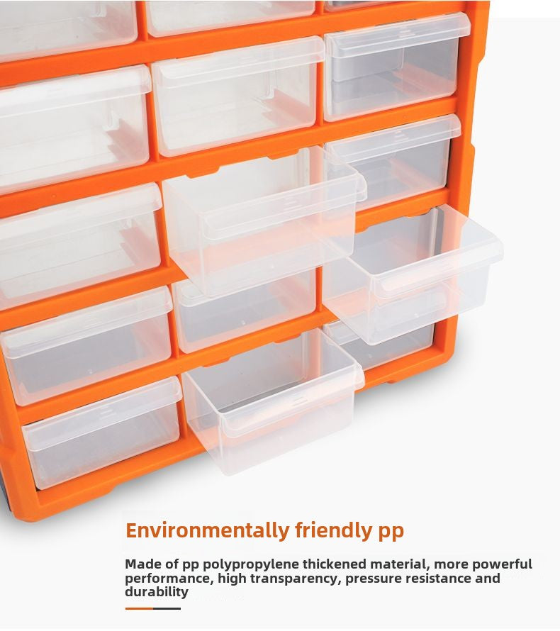 Stackable Multi-Grid Parts Storage Box - Transparent Screw Organizer, Workshop Tool Case