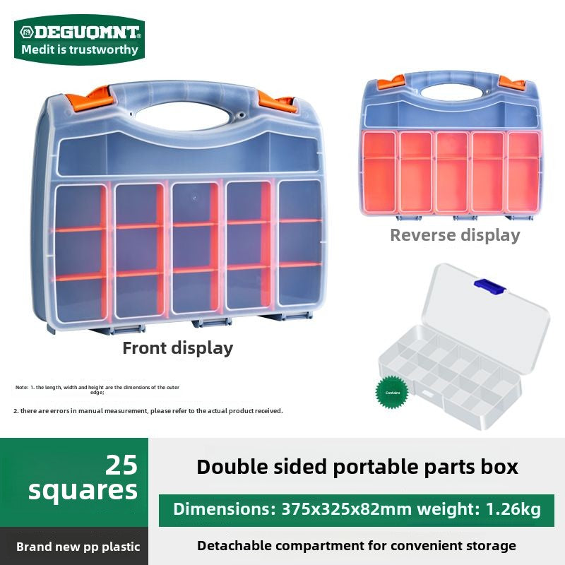Double Side Tools Organizer, Customizable Removable Plastic Dividers, Hardware Box Storage, Excellent for Screws,Nuts,Small Parts, 34-Compartment