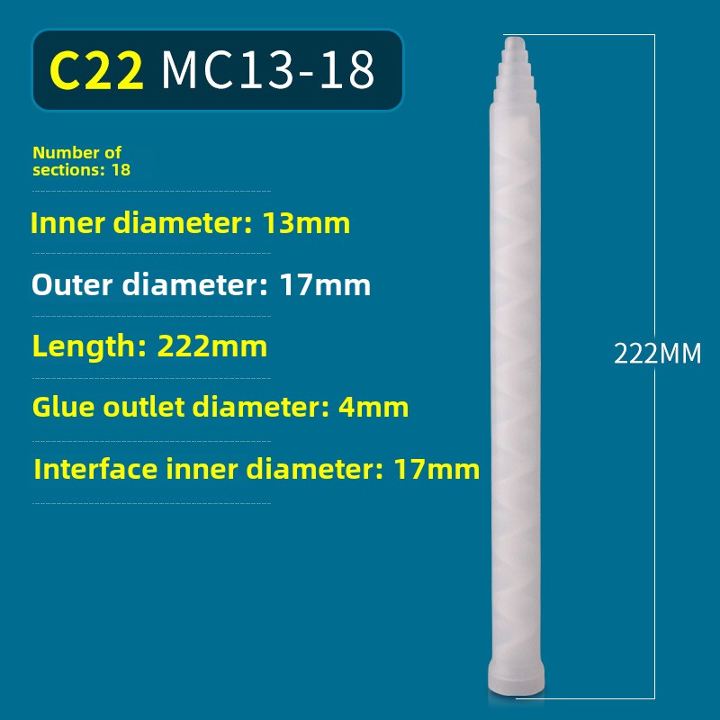 Epoxy Mixing Nozzle Static Mixer Nozzle Tubes 18-Element Adhesive Cartridges Spiral Tip