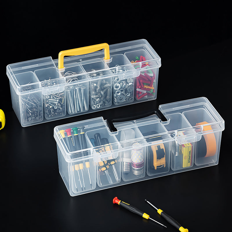 Nuts and Bolts Organizers and Storage - Small Parts Storage Organizer with Lid and Compartment for Organizing Screw Nail Hardware, Leak-proof Stackable Tool Box for Drawer Cabinet