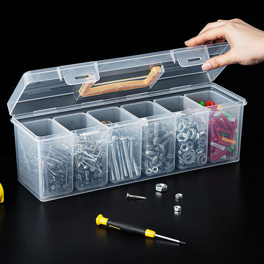 Nuts and Bolts Organizers and Storage - Small Parts Storage Organizer with Lid and Compartment for Organizing Screw Nail Hardware, Leak-proof Stackable Tool Box for Drawer Cabinet