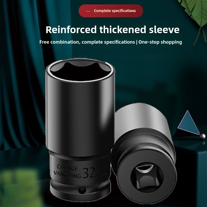 Drive Impact Socket Set - 50-Piece Shallow & Deep Socket Set Metric and Standard Full with Universal Joint, Extension Bar, 1/2 to 3/8 Reducer, Hex Shank Socket Adapter, Ratchet Handle