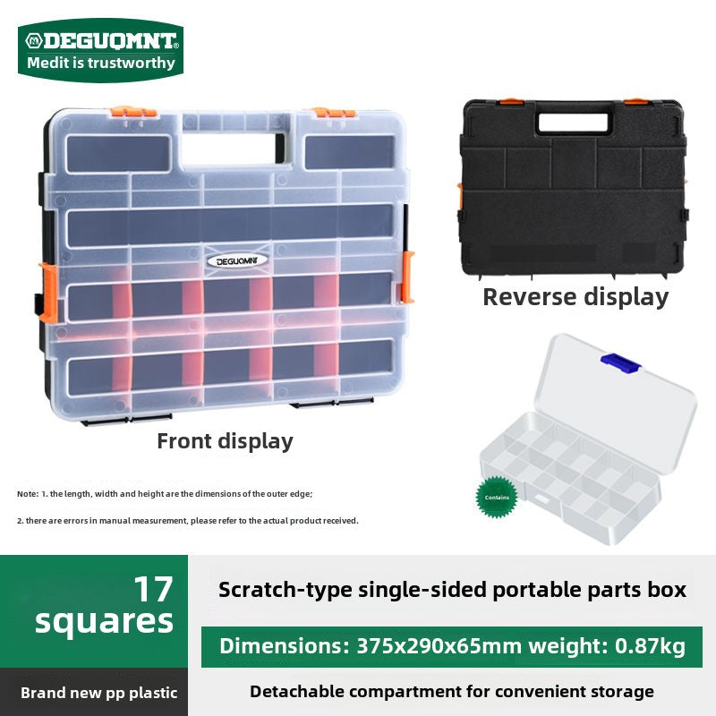 Double Side Tools Organizer, Customizable Removable Plastic Dividers, Hardware Box Storage, Excellent for Screws,Nuts,Small Parts, 34-Compartment