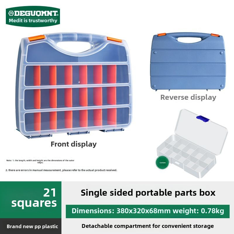 Double Side Tools Organizer, Customizable Removable Plastic Dividers, Hardware Box Storage, Excellent for Screws,Nuts,Small Parts, 34-Compartment