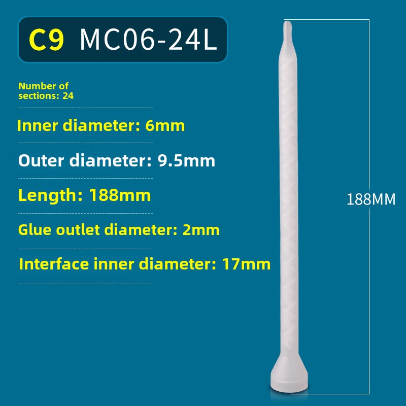 Epoxy Mixing Nozzle Static Mixer Nozzle Tubes 18-Element Adhesive Cartridges Spiral Tip