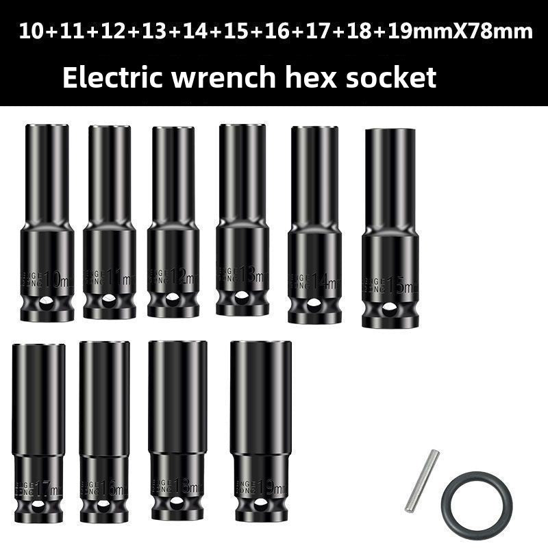 Drive Impact Socket Set - 50-Piece Shallow & Deep Socket Set Metric and Standard Full with Universal Joint, Extension Bar, 1/2 to 3/8 Reducer, Hex Shank Socket Adapter, Ratchet Handle