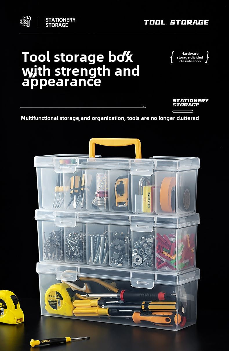 Nuts and Bolts Organizers and Storage - Small Parts Storage Organizer with Lid and Compartment for Organizing Screw Nail Hardware, Leak-proof Stackable Tool Box for Drawer Cabinet