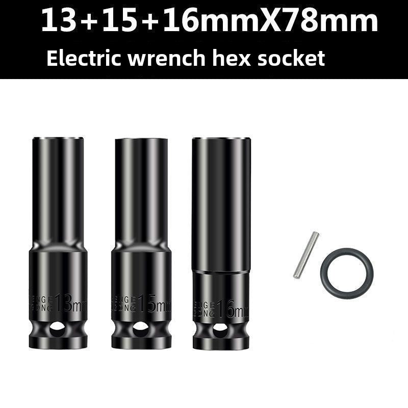 Drive Impact Socket Set - 50-Piece Shallow & Deep Socket Set Metric and Standard Full with Universal Joint, Extension Bar, 1/2 to 3/8 Reducer, Hex Shank Socket Adapter, Ratchet Handle